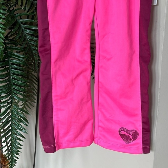 Brand New Puma Neon Pink Tracksuit Zip Up Track Jacket & Pants Glitter Ruffle - Picture 3 of 16